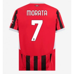 Billiga AC Milan Alvaro Morata #7 Hemmatröja 2024-25 Kortärmad